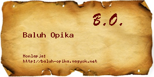 Baluh Opika névjegykártya
